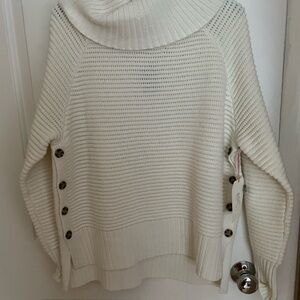 Elegant Ivory Cowl Neck Sweater